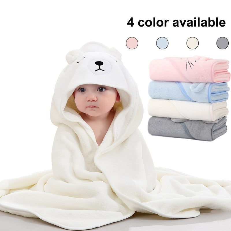 Baby Bath Towel Girl Boy Baby Towel Newborn With Hood Cartoon Coral Fleece Infant Towels Blanket Newborn Baby Bathrobe Infant, Christmas Halloween Gift