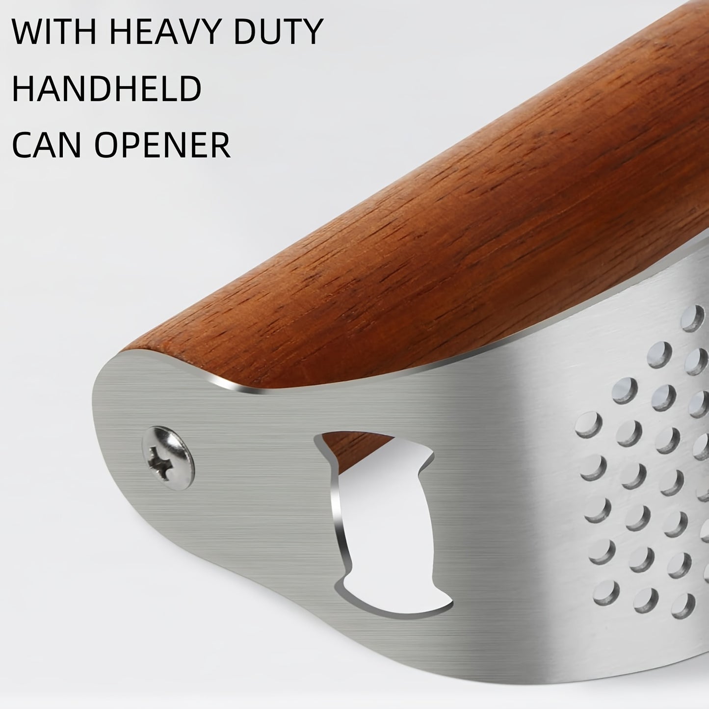 Heavy-Duty Manual Garlic Press with Built-in Bottle/Can Opener - Stainless Steel Garlic Crusher, Non-Slip Grip - Easy-to-Use Garlic Grinder for Kitchen, Camping, Picnics - Heavy-Duty Construction, No Electricity Needed - Idea