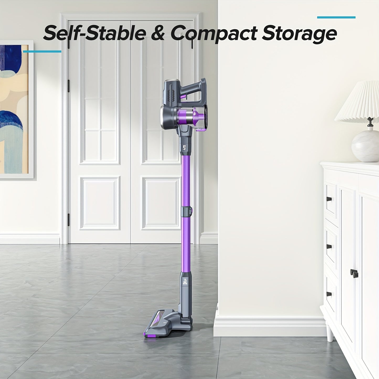 Lubluelu Free-Standing Vacuum Cleaner 26KPa, Powerful Lightweight Cordless 6in 1 Stick Vacuum Cleaner, for Carpet Floor Pet Hair, Vacuum Cleaner for Home, Cordless Vacuum Cleaner High Suction, Vacuum Cleaner Cordless, Vacuum