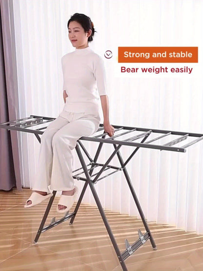 Estendal de secar roupa dobrável Joybos® Ultimate Space-Saving - Solução genial para secar roupa em 2 níveis, autoportante com abas ajustáveis ​​em altura, solução de arrumação sem esforço para qualquer casa.