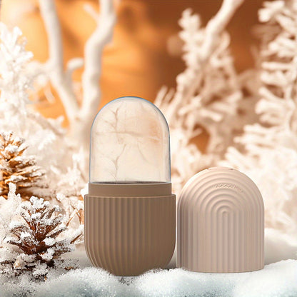 1pc Ice Roller for Face - Fragrance-Free, Battery-Free Skincare Tool for Glowing Light Beige- Ideal for Daily Facial Care & Massage