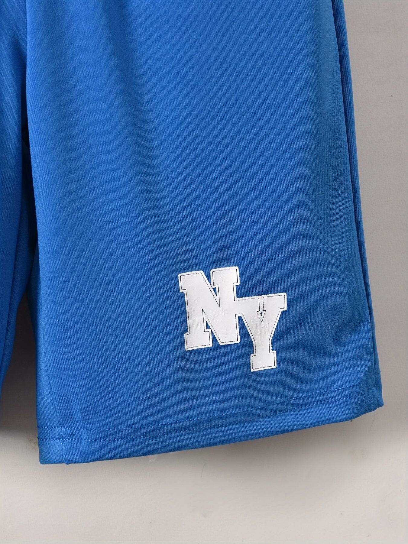 Cool Short-Sleeve T-Shirt with Letter Print And Shorts Set for Boys, for Outdoor