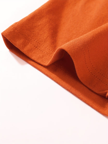 T-shirt infantil de cor sólida, blusa casual de manga curta, t-shirt infantil para o verão.