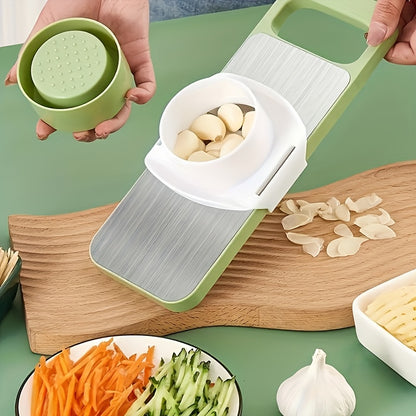7pcs Stainless Steel Multi-Function Vegetable Slicer And Grater Set with Interchangeable Blades, Manual Kitchen Gadget Tool Kit for Potato, Carrot, Cucumber, 4 Seasons Available