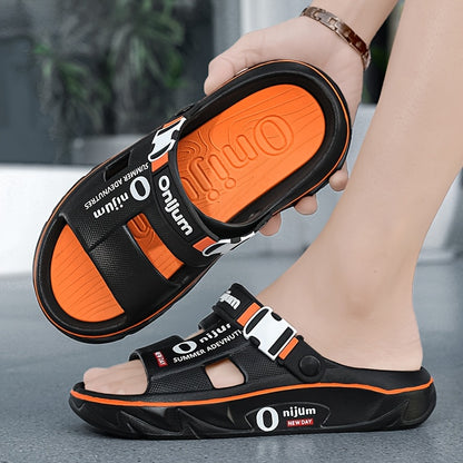 2025 Men's Slippers for Summer Outdoor Wear, Anti-slip and Deodorant Sports Casual Driving Dual-purpose Couple Sandals Fashionable Beach Flip-flops