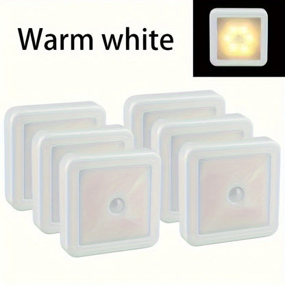 3pcs/6pcs Motion Sensor LED Night Light for Bathroom, Bedside, Corridor, Aisle, Toilet, Staircase, And Cabinet - Intelligent PIR, And Easy to Install, Smart Light