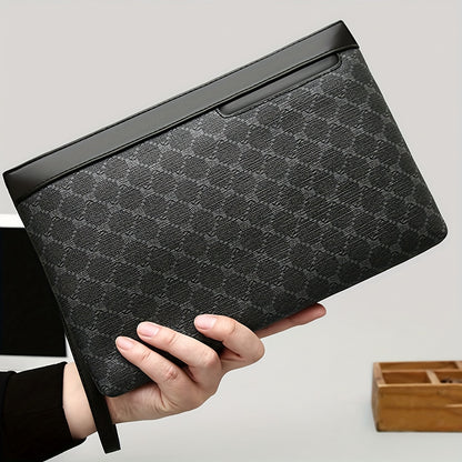 Stylish Men's wristlet, handbag, envelope bag, made of PU material that is scratch-resistant and durable, suitable for outings, parties, work commuting, multiple pockets, exquisite floral pattern, simple casual trendy Men's w
