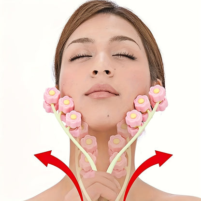 Face Massager, Facial Massage, Flower Type Massage Roller for V Face Pull Tight Firming, Beauty Tool(Use with Caution on Sensitive Skin)