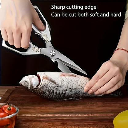 1/2 Stainless Steel Kitchen Shears, Chicken Bone Clippers, Ultra Sharp Heavy-Duty Corrosion-Resistant Poultry Scissors with Multi-Purpose Meat Cutting Blade for Easy, Chicken Meat And Bone Cutting - Rustproof Coating
