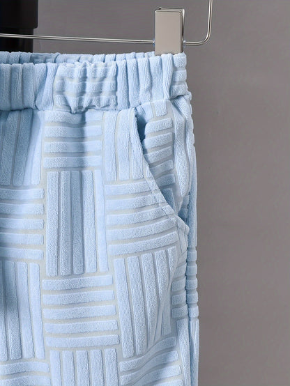 Boys' Fashion Casual Round Neck Short Sleeve T-Shirt + Casual Shorts Two-Piece Set, Perfect for Outdoor