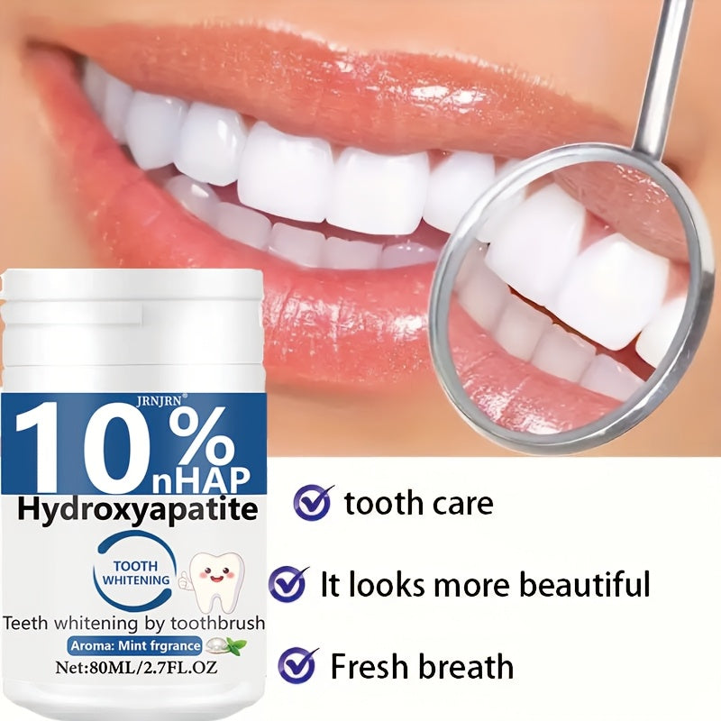 10% Hydroxyapatite Whitening Tooth Powder - Deep Cleansing & Fresh Breath, Strengthens Dental Care, Ideal for Daily Use & Travel, Oral Health & Hygiene Gift for Women & Men, Tooth Cleaning Essentials, Sleek Packaging, Oral Ca