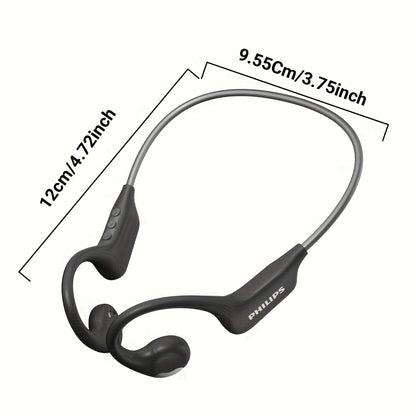 For Philips BT5.3 Wireless Headphones - Sporty Open-Back Design with Built-in Microphones, Neck Strap, Stereo Sound, USB-C Charging, Lightweight & Durable for Running, Gym, Workouts - Model TAA1708, Workout Headphones, Gym Ea