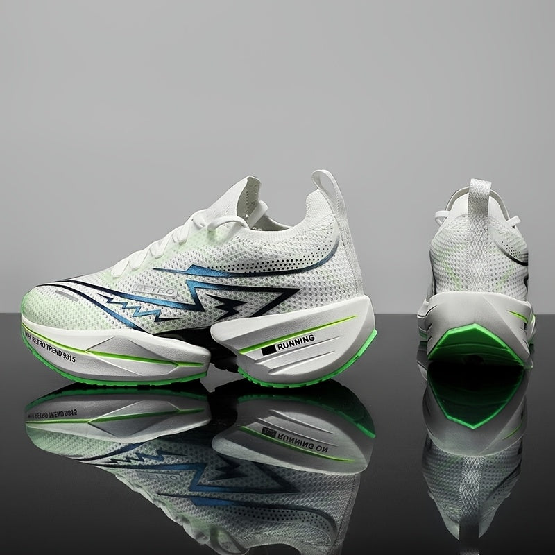 Ténis Slip-On para Homem - Calçado de Corrida Respirável com Estampado Geométrico e de Letras para Ginásio e Uso Casual