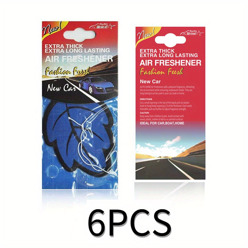 3-60pcs Car Air Freshener Natural Scented Tea Paper Auto Hanging Vanilla Perfume Fragrance Leaf Shape Car Interior Accessories Christmas Gift