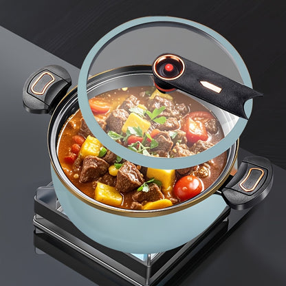 7L Large Heavy-Duty Iron Stock Pot & Dutch - 26cm/10" Multi-Functional Cooker with Lid, Sturdy Black/White/Golden/Brown/Teal/Gray/Green Exteriors, Compatible with / Stoves for Boiling, Simmering, Steaming, Frying