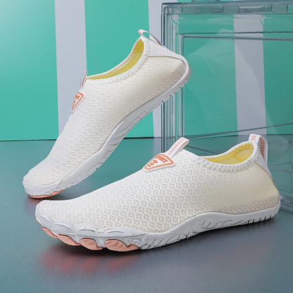 Quick-Dry Five-Toe Water Shoes for Men - Breathable, Non-Slip, Lightweight, Mesh Upper, Rubber Sole - Ideal for Beach, Swim, Hiking & Outdoor Adventures - Black & Orange Design