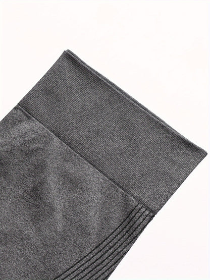 3 Packs Plus Size Simple Skinny Leggings, Casual High Waist Stretchy Leggings For Spring &amp; Summer, Women's Plus Size Clothing