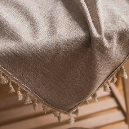 1pc Rustic Tassel Tablecloth - Stain Resistant, Washable, and Perfect for Picnics, Camping, Weddings, Birthday Parties, Thanksgiving, Restaurants, and Buffet - Home Kitchen Decor