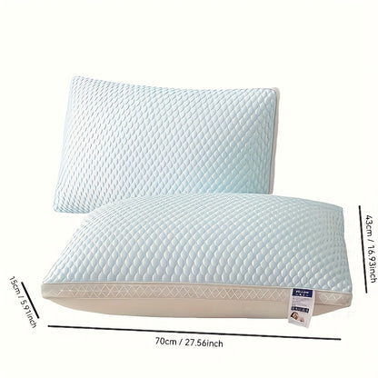 2pcs Cooling Breathable Cold Doudu Ice Pillows for Neck Support - Ergonomic Design, 100% Polyester, All-Season Use, Hand Wash Only, Home &amp; Hotel Bedding Essentials, Neck Pillow for Sleeping, Sleek Pillow Design, Polyester Fil