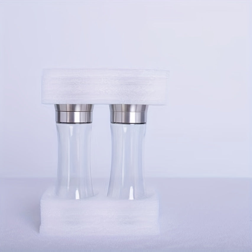 2pcs Premium Stainless Steel Salt and Pepper Grinder Set - Adjustable Ceramic - High Glass Salt and Pepper Mill - This elegant yet practical grinder set enhances your cooking experience, adding flavor to your kitchen