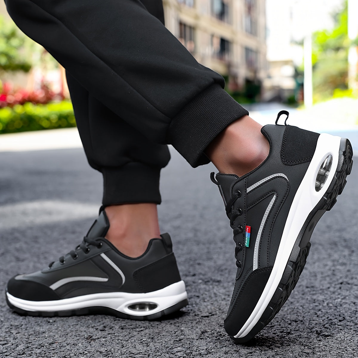 Calçado desportivo casual para homem com amortecimento de ar, confortável e leve para conduzir, lazer, treino e caminhadas ao ar livre.