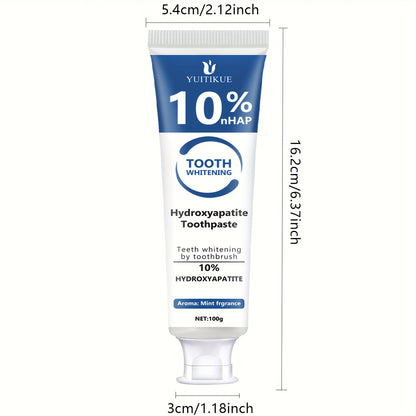 Hydroxyapatite toothpaste, 10% hydroxyapatite teeth whitening, essential pepper oil cleansing paste, deep cleansing fresh breath paste, basic cleansing, suitable for everyone.