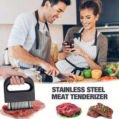 1pc Household Multifunctional Stainless Steel Meat Tenderizer, 48 Pine Needles Meat Tenderizer - a Must for Meat Marinating! Highly Efficient Meat Tenderizer, One-Click to Create Delicious Tender Meat, a New Choice of Kitchen