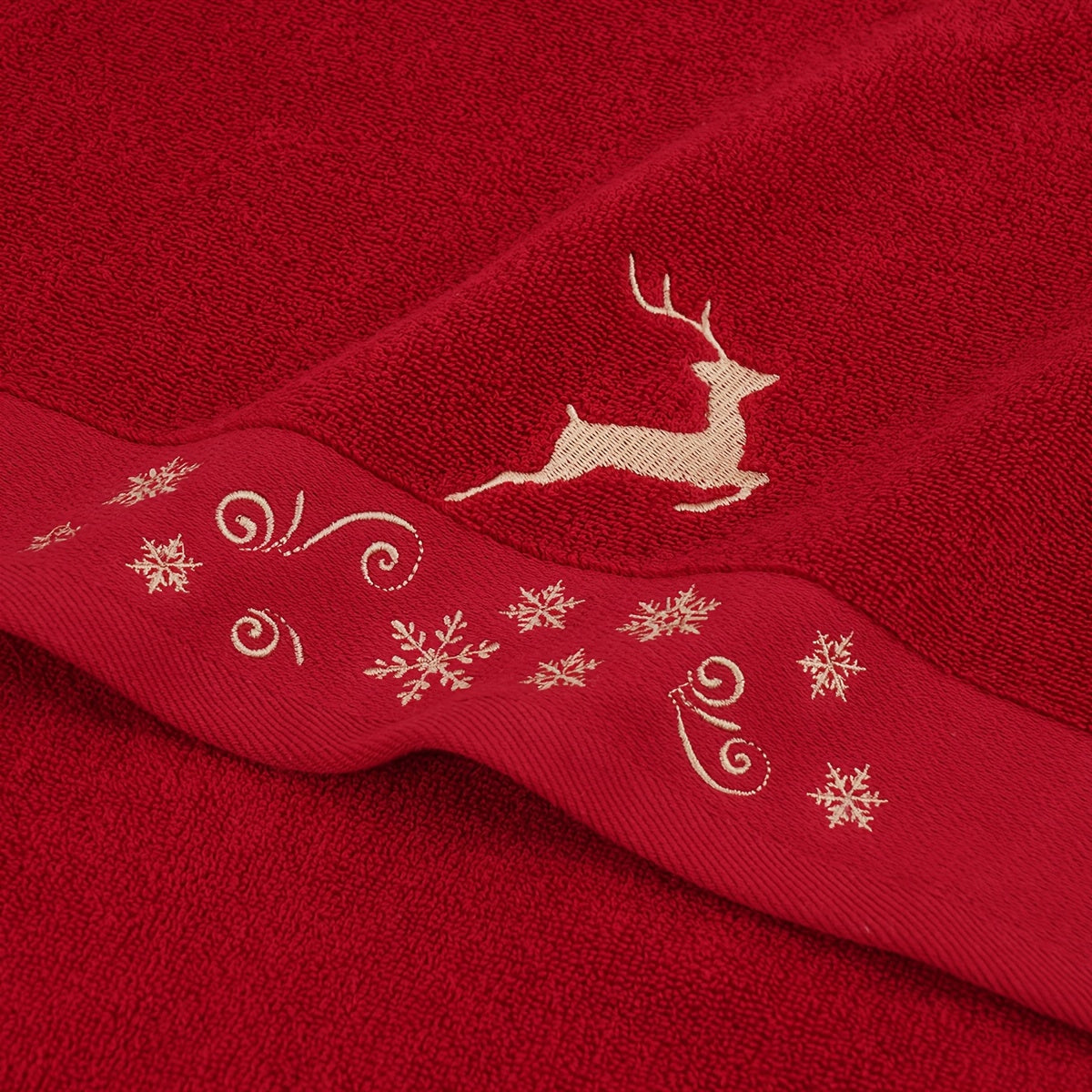 3pcs Christmas 100% Cotton Towel Bath Towel Set 2pcs Towels + 1pc Bath Towel Cotton Terry Embroidered Reindeer Towel Bath Towel, Christmas Red Towel Bath Towel Set, Merry Christmas Bathroom Supplies, Christmas Gift Christmas