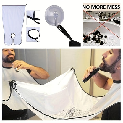 Men Beard Bib Hair Trimmer Shaving Apron Bath Barber Stick To Mirror Cloth Cover Shaving Holder