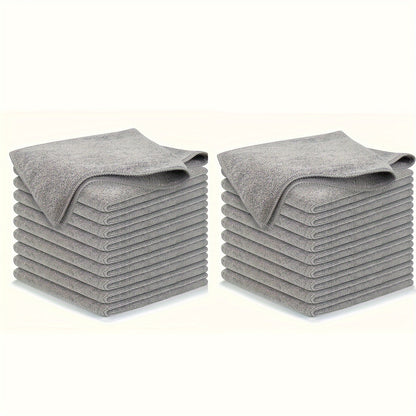 5/10/20/50/100pcs Kitchen Towel, Ultra-fine Fiber Light Gray Cleaning Cloth Set, Absorbent, Soft And Stain-removing Cloth, For Cleaning Glass, Cooking Bench, Pot, Bowl, Water Tap, Lampblack Machine
