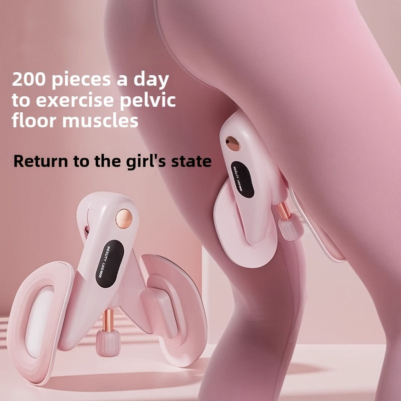 Pelvic Floor & Leg Trainer - Home Fitness Equipment for Slimming, Recovery & Muscle Toning - Countless Workouts, Durable ABS Material, White/Pink