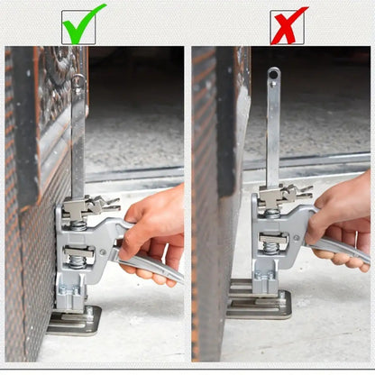 1pc Heavy-Duty Stainless Steel Manual Height Lifter with 30.48cm Adjustable Arm & Effort-Saving Mechanism - 199.58KG Load Capacity, Sturdy Base & Locking System for Walls, Cabinets, Windows, Doors, Furniture - Ideal for Const