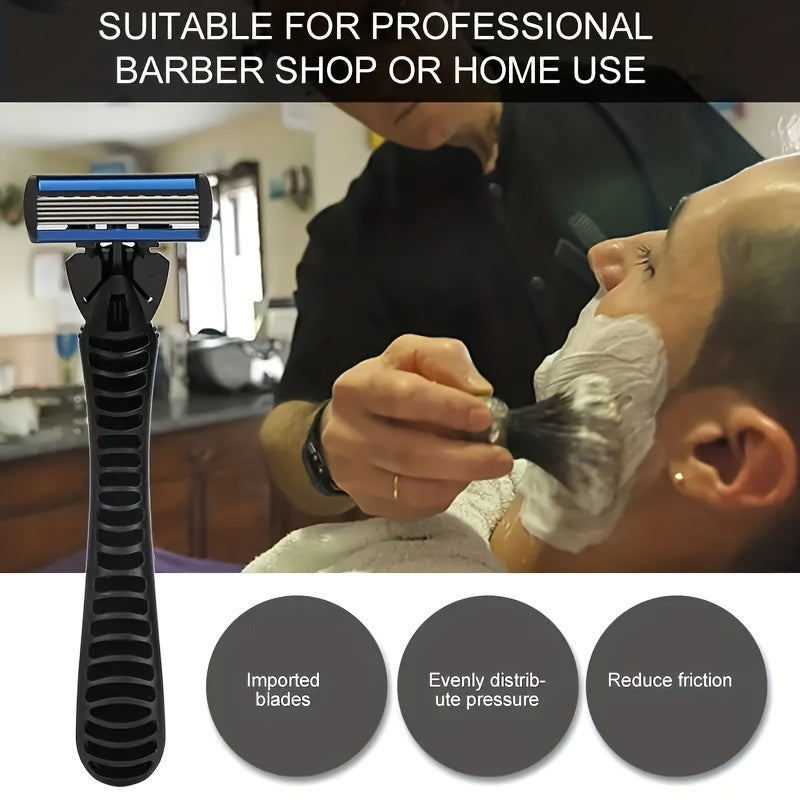 Men's Manual Razor, 6-layer Blades Razor, Non Slip Handle, Classic Men's Shaving Tools For Daily Use