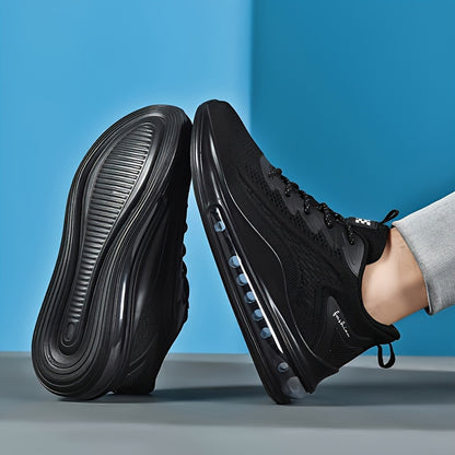 Ténis de malha respirável para homem - Ténis de corrida de cano médio com amortecimento antiderrapante e absorção de impacto, fecho com atacadores, ideal para ginásio, basquetebol e todas as estações. Calçado moderno e durável para atividades físicas.