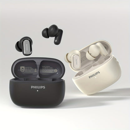 New Philips BT13.72 cm-Ear Earphones with Wireless Charging Case, 24Hour Playtime/Game Modes/Built-in Mic/Touch Control for Gaming, Running, Cycling TAT2569
