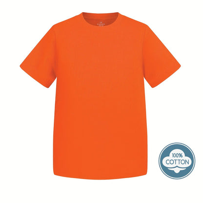 T-shirt infantil de cor sólida, blusa casual de manga curta, t-shirt infantil para o verão.