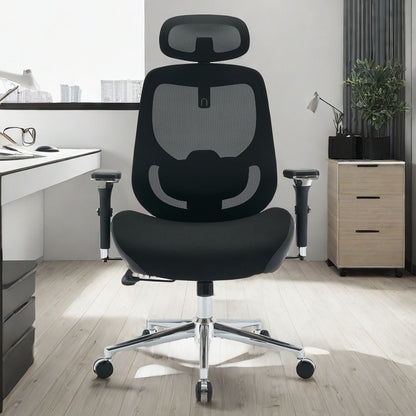 Heavy-Duty 230kg Capacity Ergonomic Office Chair with 4-in-1 Height Adjustment, 120° Tilt & Lumbar - Heavy Duty Desk Chair with 4D Armrests, 5-Wheel Base, Smooth-Rolling Casters, Headrest - Ideal for Tall Users & Long Hours