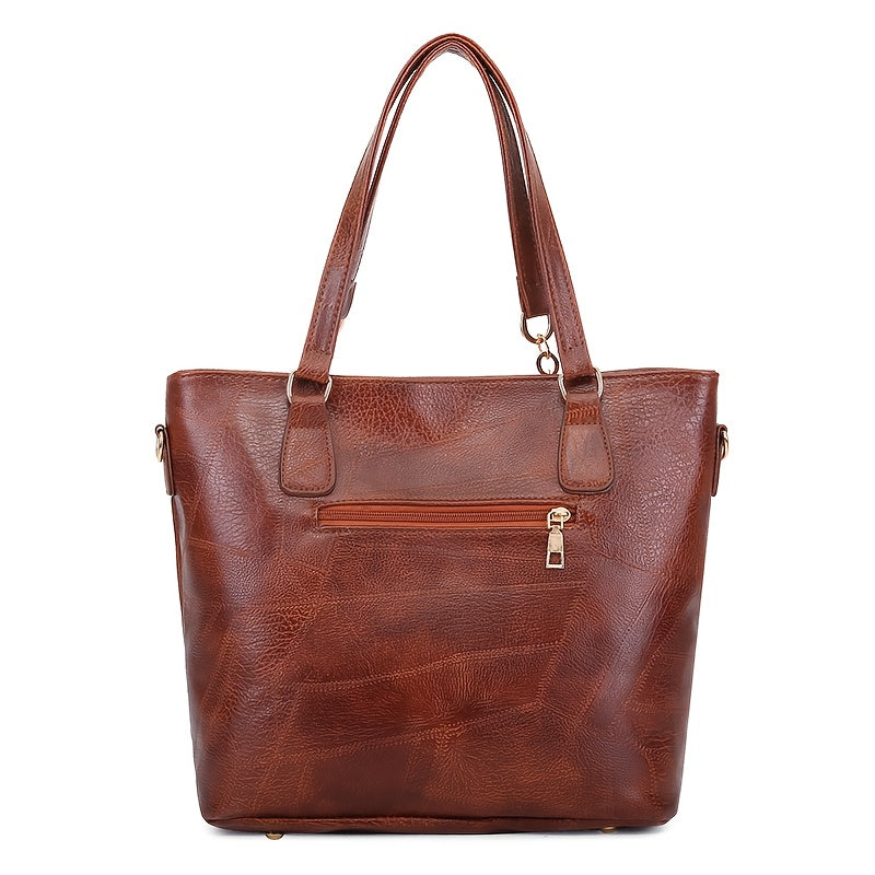 Conjunto de seis bolsas de senhora em PU, incluindo bolsa a tiracolo, bolsa de ombro única, bolsa de mão e bolsa grande.