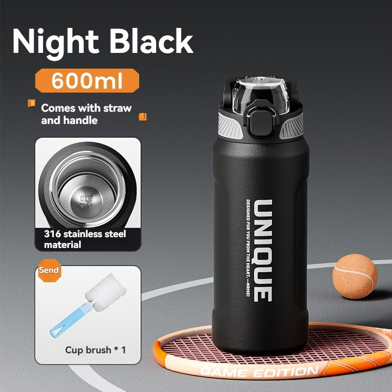 32oz Stainless Steel Pop-Up Water Bottle nRMEi - 316 Stainless steel, BPA-Free, 4-season hot/cold water retention, large capacity for outdoor activities, travel, daily use, insulated water bottle, Sleek M