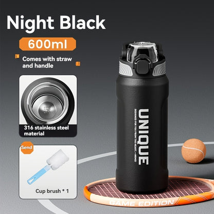 32oz Stainless Steel Pop-Up Water Bottle nRMEi - 316 Stainless steel, BPA-Free, 4-season hot/cold water retention, large capacity for outdoor activities, travel, daily use, insulated water bottle, Sleek M