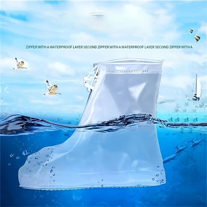 2pcs, Waterproof Shoe Cover, 1 Pair, Silicone Rain Boot Protector for Men and Women, Durable Non-Slip Plastic Shoe Cover Protector with Waterproof Layer - Ideal Gift Choice!