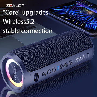 ZEALOT S51 Pro Wireless Speakers, Outdoor Portable Subwoofer Speaker, Wireless Speaker, Dual Pairing, 24 Hours Playtime Loud Stereo, Booming Bass, Charging Cable And Aux Cable, Connect with Mobile Phone/Tablet/TV, for Home, C