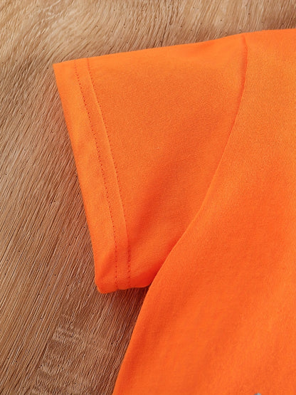 Boy's Tractors Print Casual Outfit Round Neck T-shirt & Shorts, Kids Summer Clothes Set For Daily And Outdoor Wear