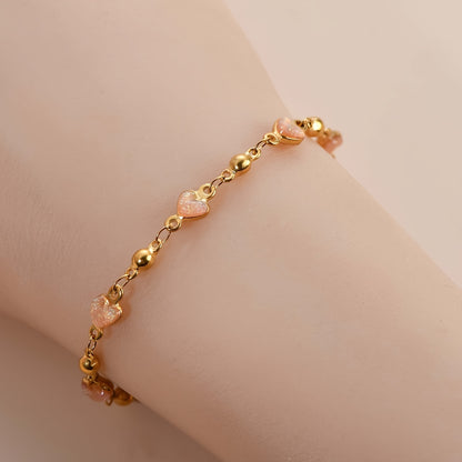 1pc 304 Stainless Steel Golden-Tone Interlocking Link Bracelet - Double-Sided Shiny Heavy Duty Chain, Durable Everyday for Wedding, Anniversary, Gift - Polishable & Tarnish-Resistant (Compatible with Male & Female Style)