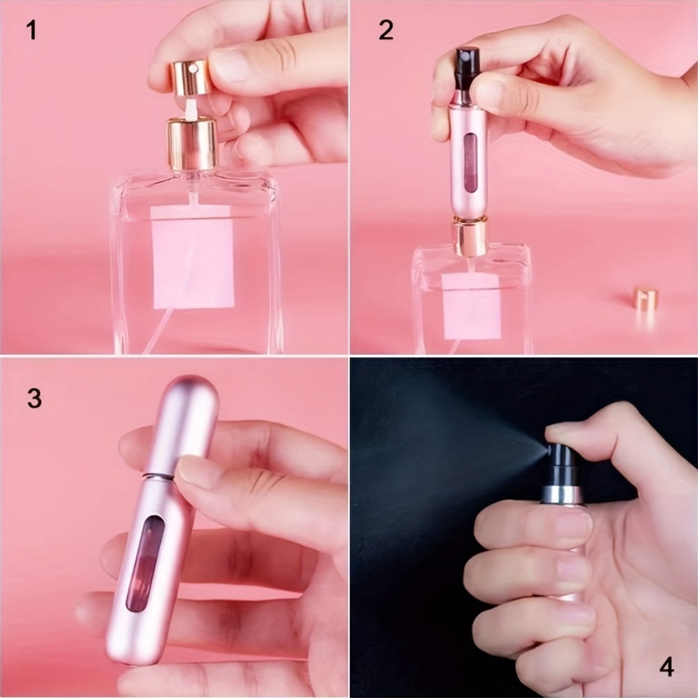 For Mini Portable Refillable Perfume Atomizer - Aluminum Mist Spray Bottle for Travel, Multi-Color Options, Fragrance-Free (Bubble-Free), Refillable Perfume Bottle|Compact Design|Aluminum Atomizer, Perfume Bottl
