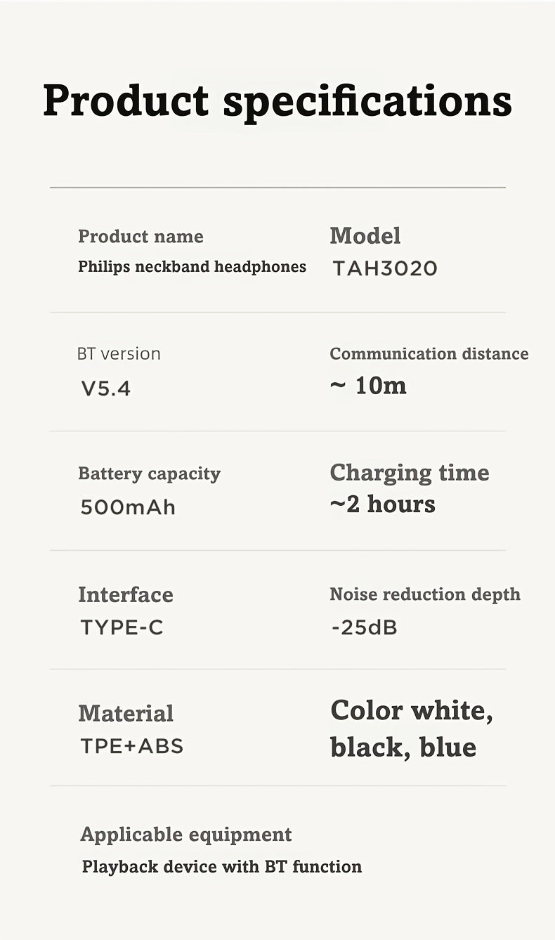 For Philips Wireless Over-Ear Headphones with ANC Noise Cancelling, 35-Hour Playtime, Foldable & Lightweight BT 5.4, USB-C Charging, High-Resolution Audio, Microphone, Heavy Bass - Ideal For Travel, Office, Mobile Phone, Comp