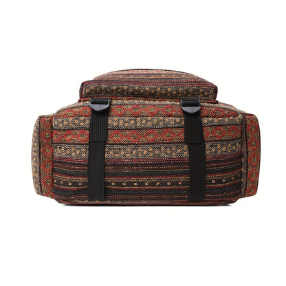 2025 Vintage Style Backpack with Adjustable Straps, Multiple Compartments in Brown, Red, Blue and Gray, Large Capacity Travel Backpack and Daypack, Travel Backpack