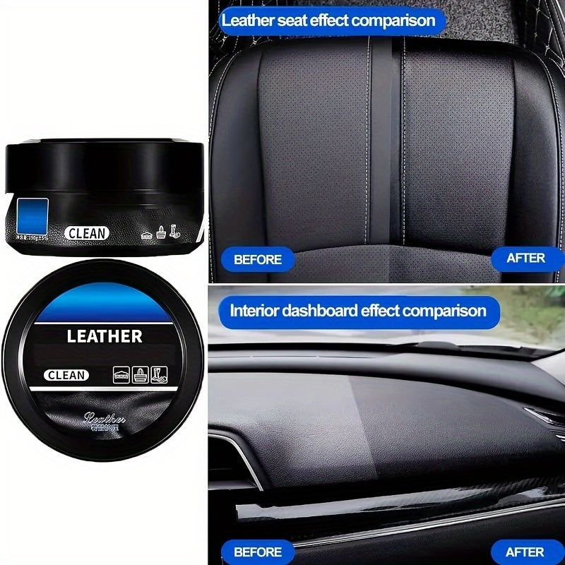 1 Universal Interior Repair Wax with Sponge Applicator, Suitable for Seat and Dashboard Renewal Frosting, All-Purpose Maintenance Cream for Various Surfaces