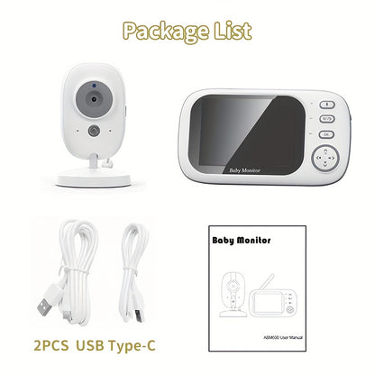 Baby Monitor,with 720P , 8.89 cm LCD Screen, Wireless 274.32meter Transmission  Baby Monitor Range, Auto Night Vision, 2-Way Audio Calling, Temperature Sensor and 8 Lullaby Songs, Editor with, Portable Monitor, Compact Design