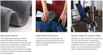 4pcs Microfiber Gym Towels for Men & Women - Quick Dry, Super Absorbent Sports Towel Set for Fitness, Yoga, Golf, Camping - Perfect Gift Idea, Best for Christmas, Perfect for Thanksgiving